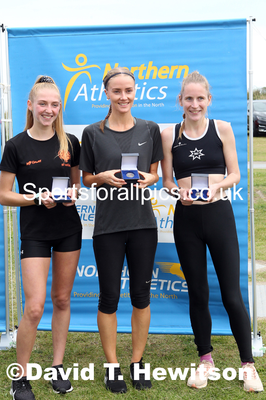 Senior womens 4 stage relay, 2021 Northern 6 and 4 Stage and Young Athletes Road Relays, Redcar. Photo: David T. Hewitson/Sports for All Pics